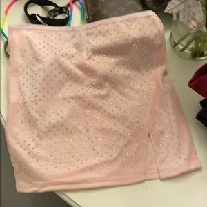 Rhinestone skirt cropped top set